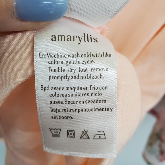 Amaryllis Womens Floral Boho Blouse Top 2X Peach Spring Pastel Fairy Feminine - Picture 11 of 13